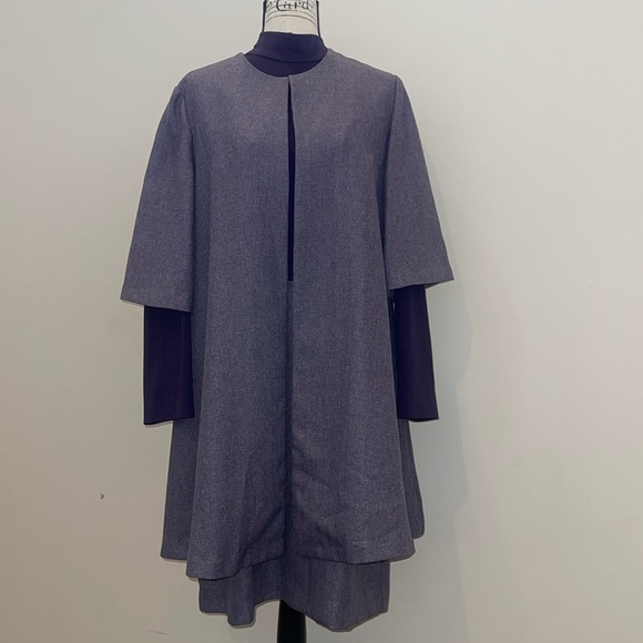 Coldwater Creek Dress and Cover Set Mock Turtleneck Long Sleeve Tweed Size 16 - Picture 5 of 16